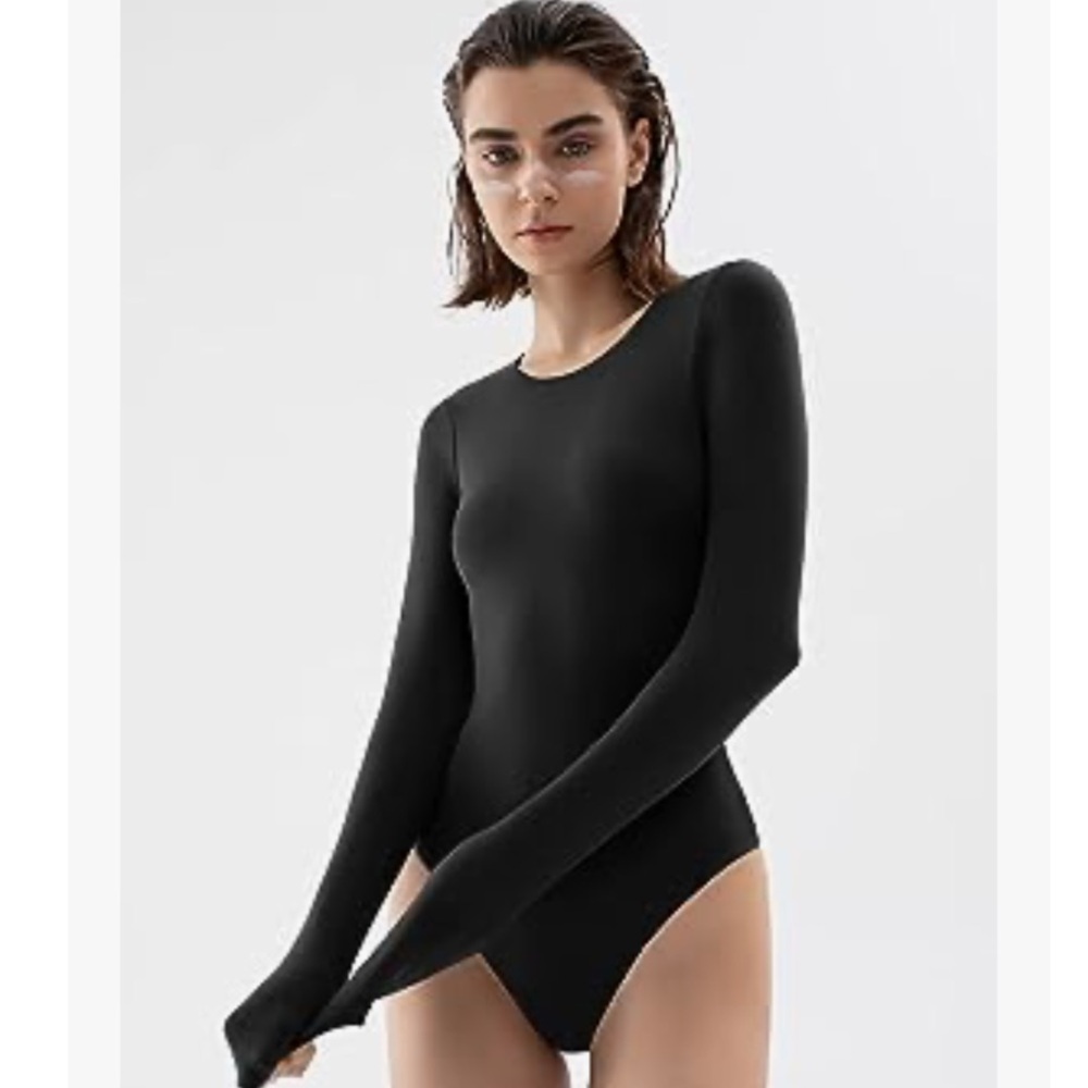 Pumiey Long Sleeve Bodysuit in Black.